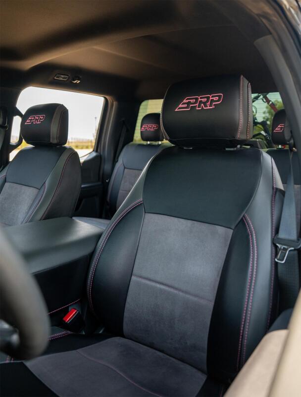 Ford F150 Front Seat Covers - PRP Seats - Standard Style - Black with Red Stitch - `21-`26